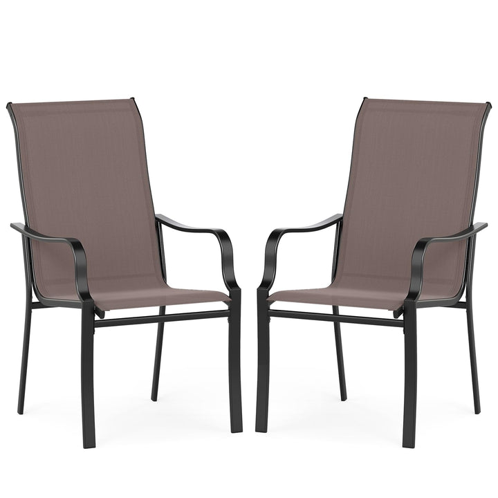 Giantex High Backrest Outdoor Chairs with Wide Seat All-Weather Mesh Fabric