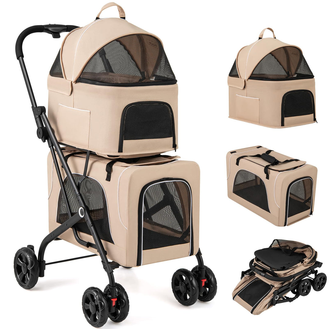 dog stroller for 2 large dogs Giantex Double Dog Stroller