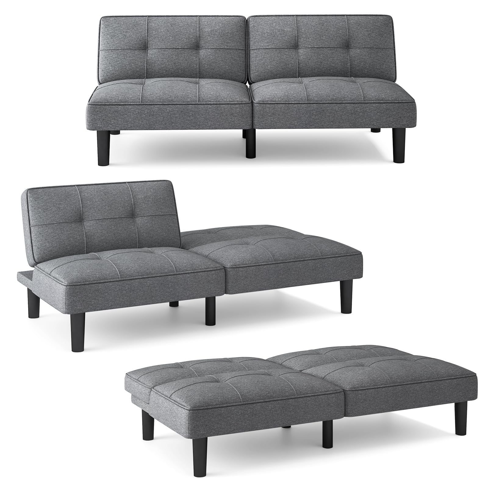 Giantex Convertible Futon Sofa Bed, Upholstered Folding Recliner