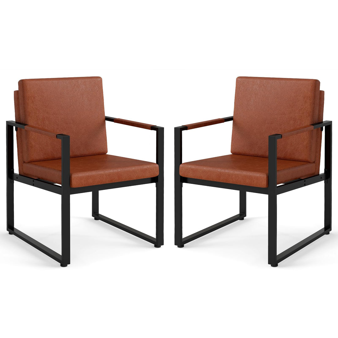 Giantex Set of 2 Mid Century Modern Single Sofa Chairs with Cushions