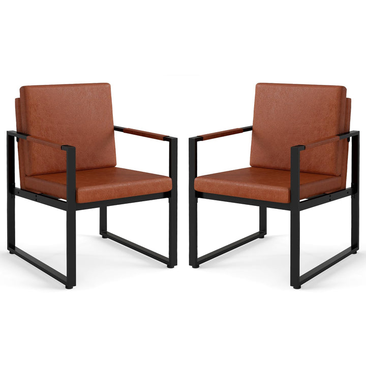 Giantex Set of 2 Mid Century Modern Single Sofa Chairs with Cushions