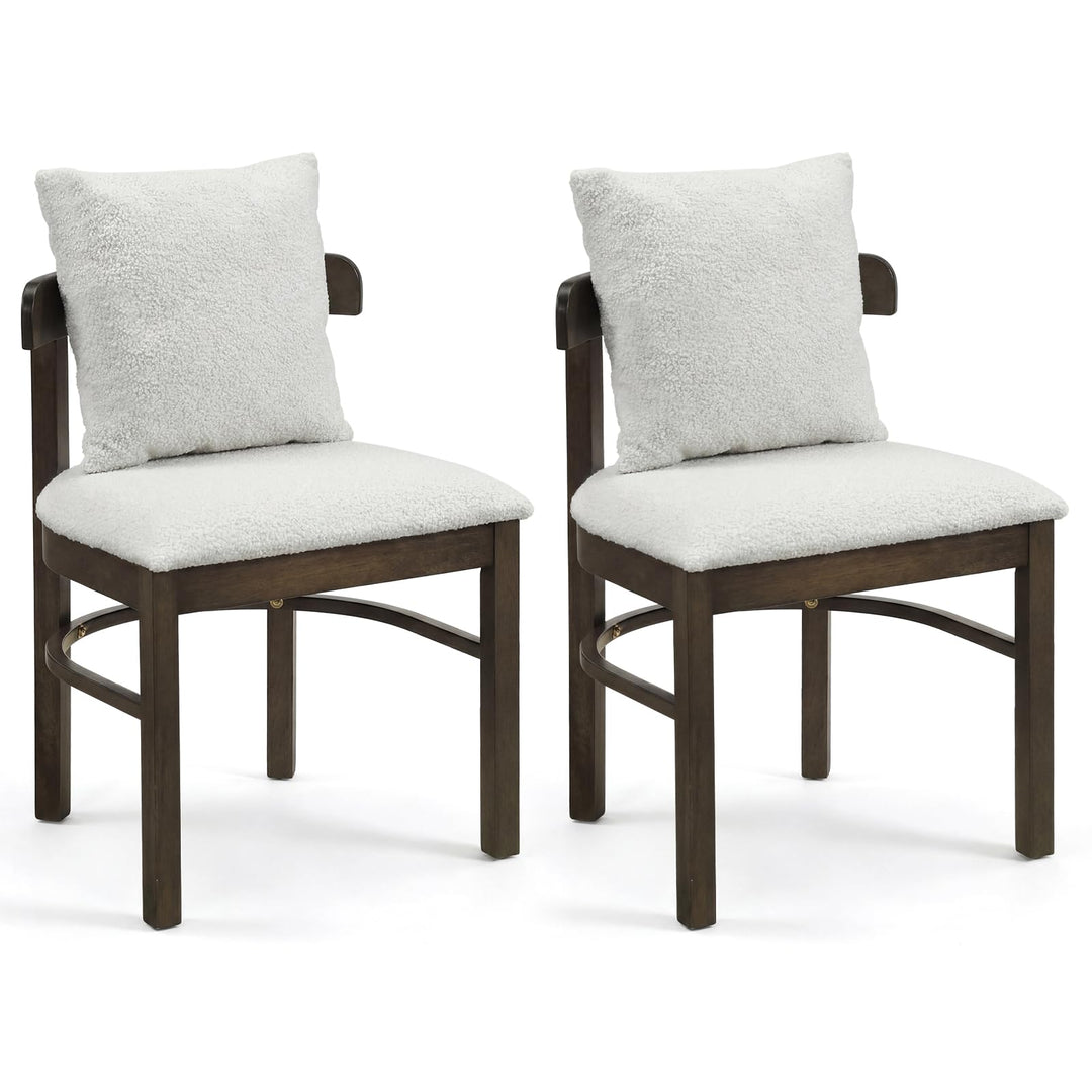 Giantex Wood Dining Chairs Set of 2/4 w/Removable Pillow