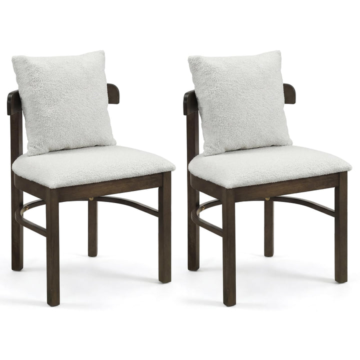 Giantex Wood Dining Chairs Set of 2/4 w/Removable Pillow