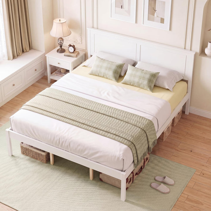 Giantex Wood Queen/Full/Twin Size Bed Frame with Wooden Slat Support