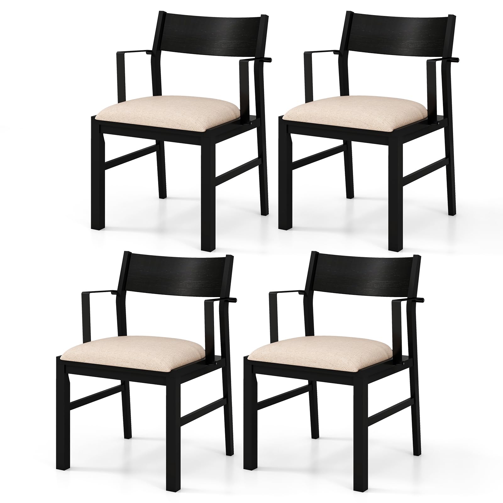 Dining Chairs Set of 4, Accent Armchairs with Padded Seat