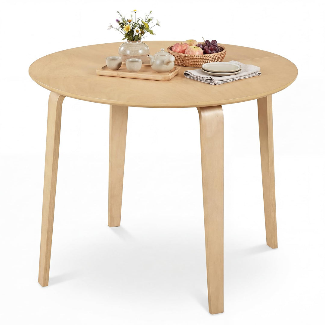 Giantex 37.5" Wooden Kitchen Table with Solid Rubber Wood Legs