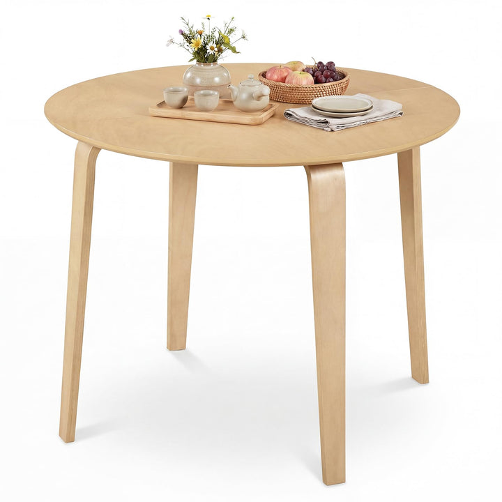 Giantex 37.5" Wooden Kitchen Table with Solid Rubber Wood Legs