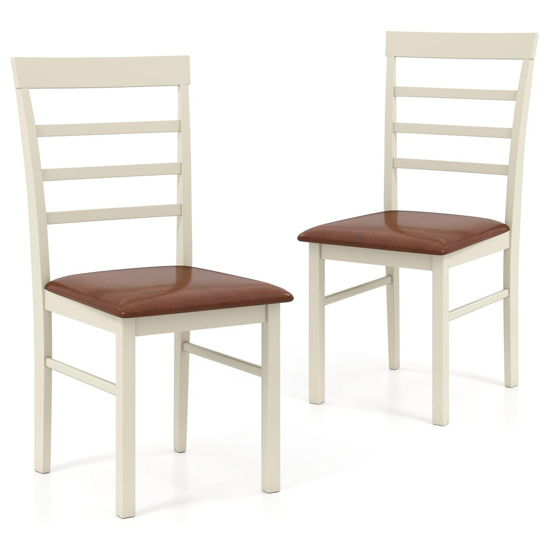 Giantex PU Leather Upholstered Kitchen Chair with Rubber Wood Frame