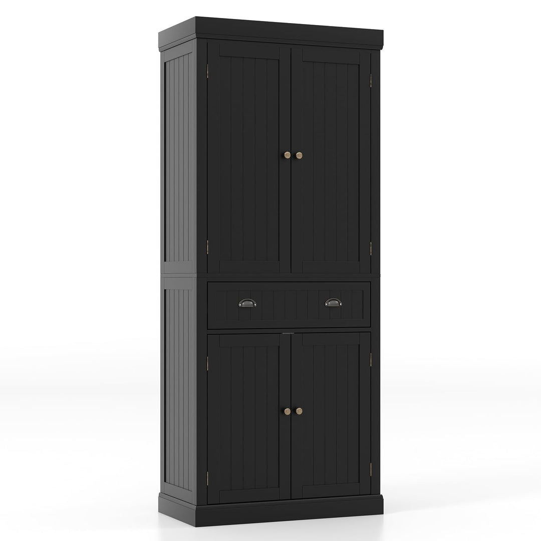 Giantex Pantry Organizers and Storage, 72" Tall Kitchen Cabinet with 2-Door Cabinets & Drawer, Buffet Sideboard
