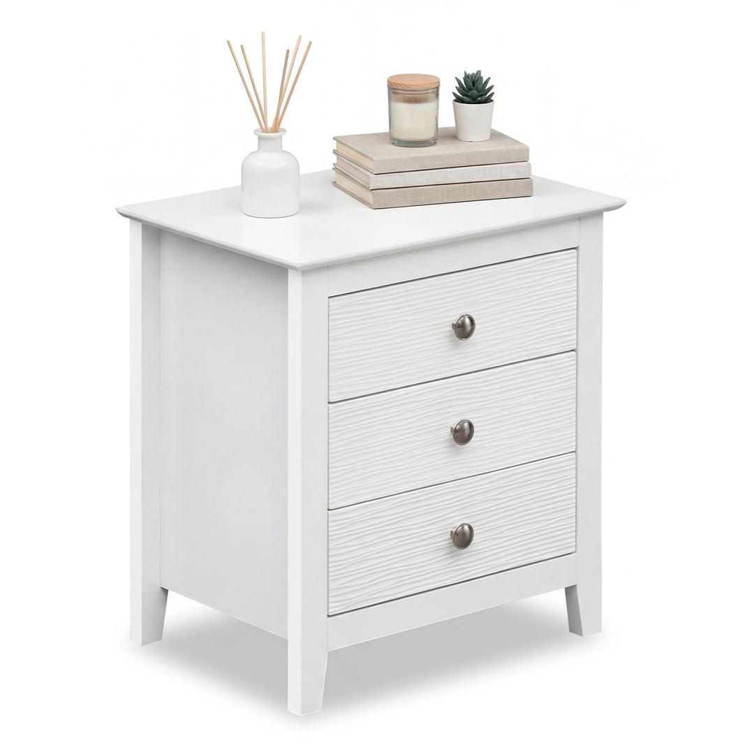 Giantex 3-Drawer Night Stand Set 1/2 22’’ Compact Sofa End Couch Side Table