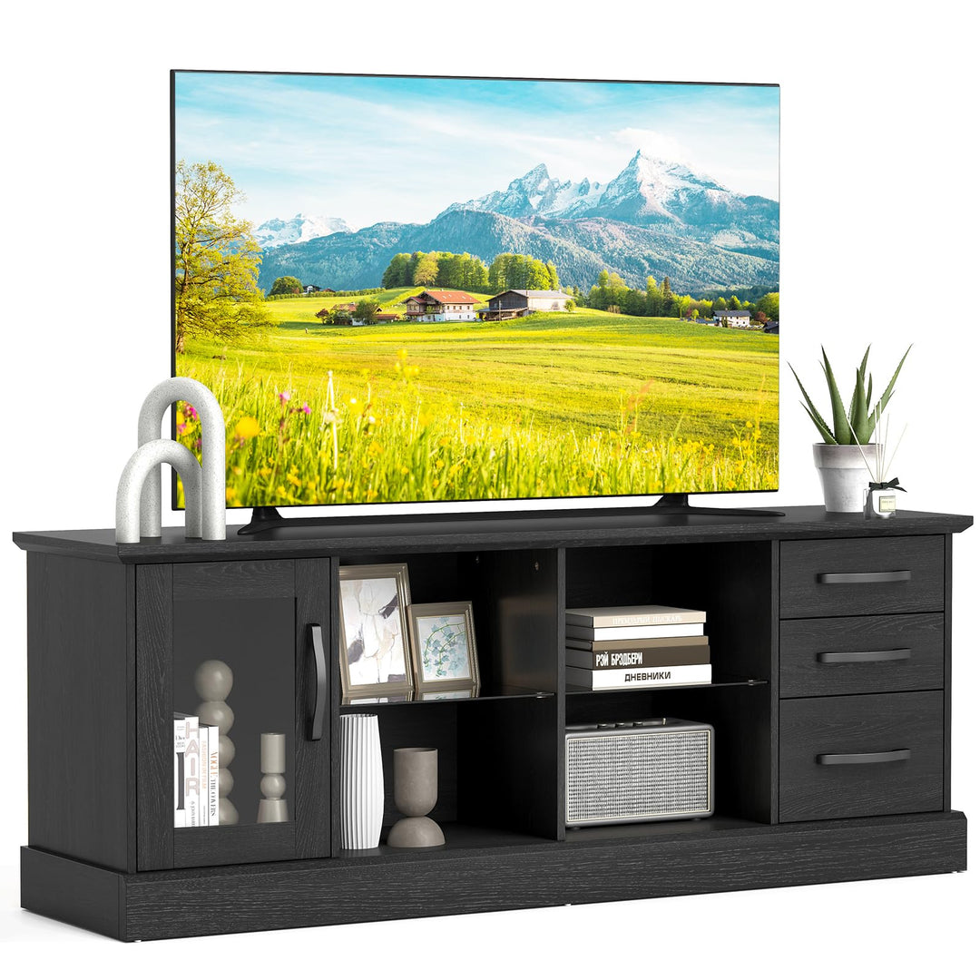 Giantex TV Stand for TVs up to 73”, Entertainment Center w/Cable Management Holes, Drawers