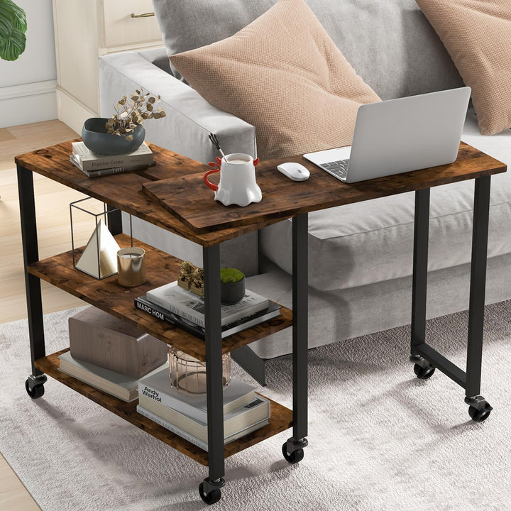 Giantex 360° Free Rotating Sofa Side Table