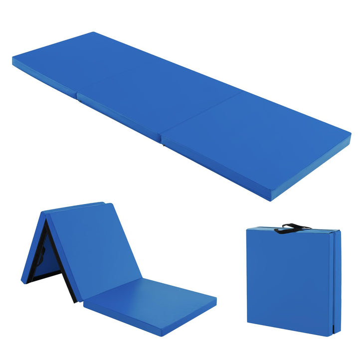 Giantex 6'x 2' Gymnastics Mat, 2" Thick Folding Tumbling Mat with Hook and Loop Fastener