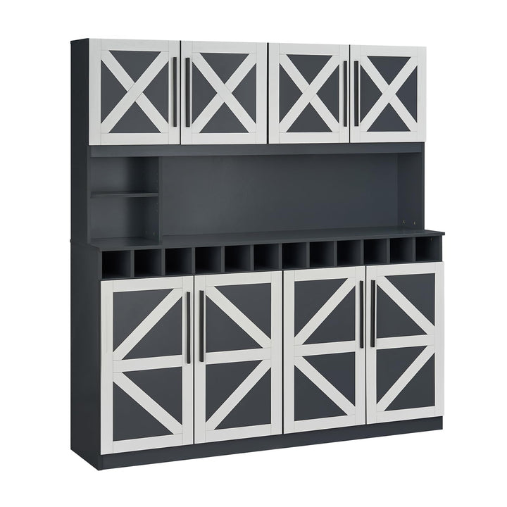 Giantex 70" Tall Kitchen Pantry Cabinet, 63" Wide Farmhouse Kitchen Hutch