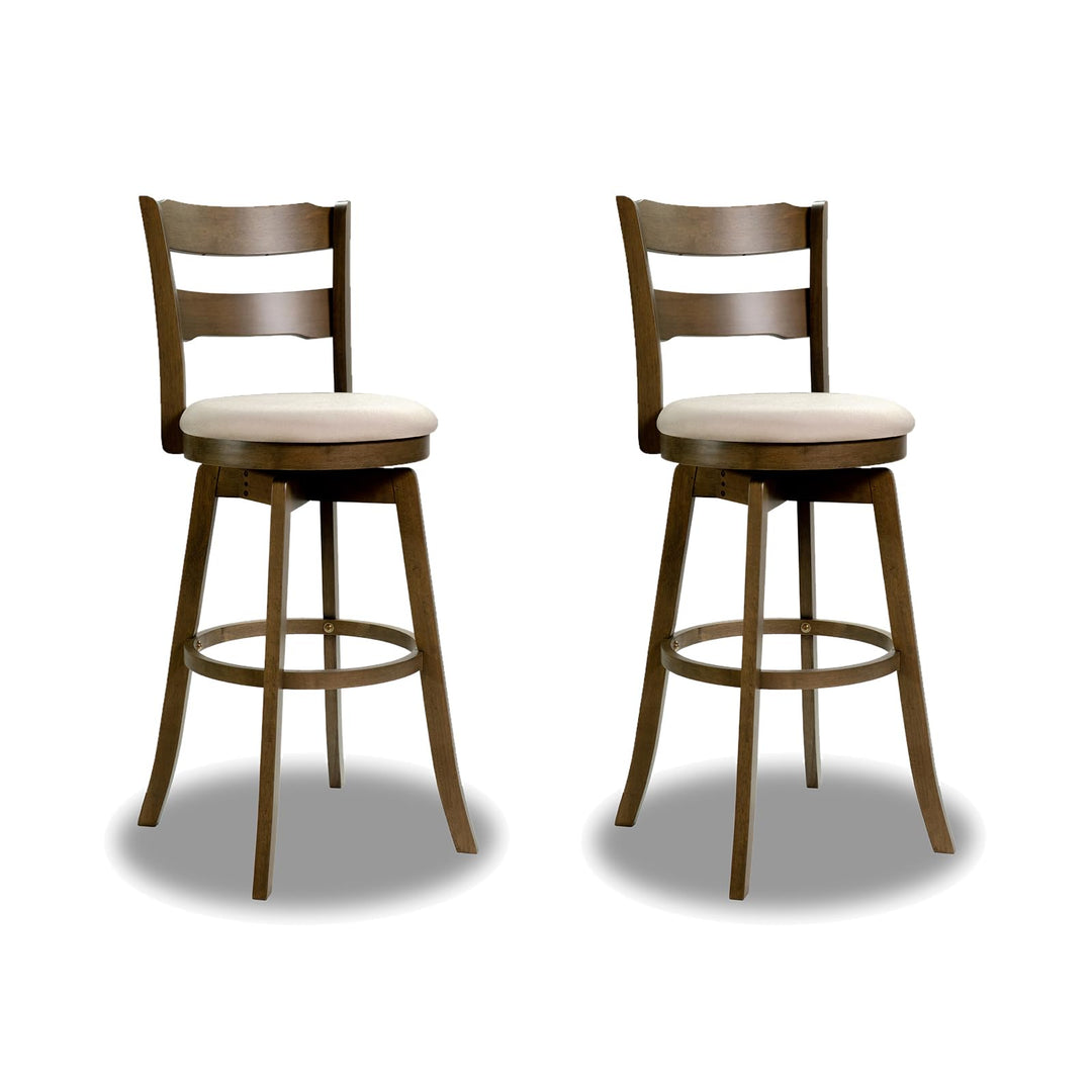 Giantex 30.5" Swivel Bar Stools Set of 2/4 with Fabric Upholstered Seat, High Back