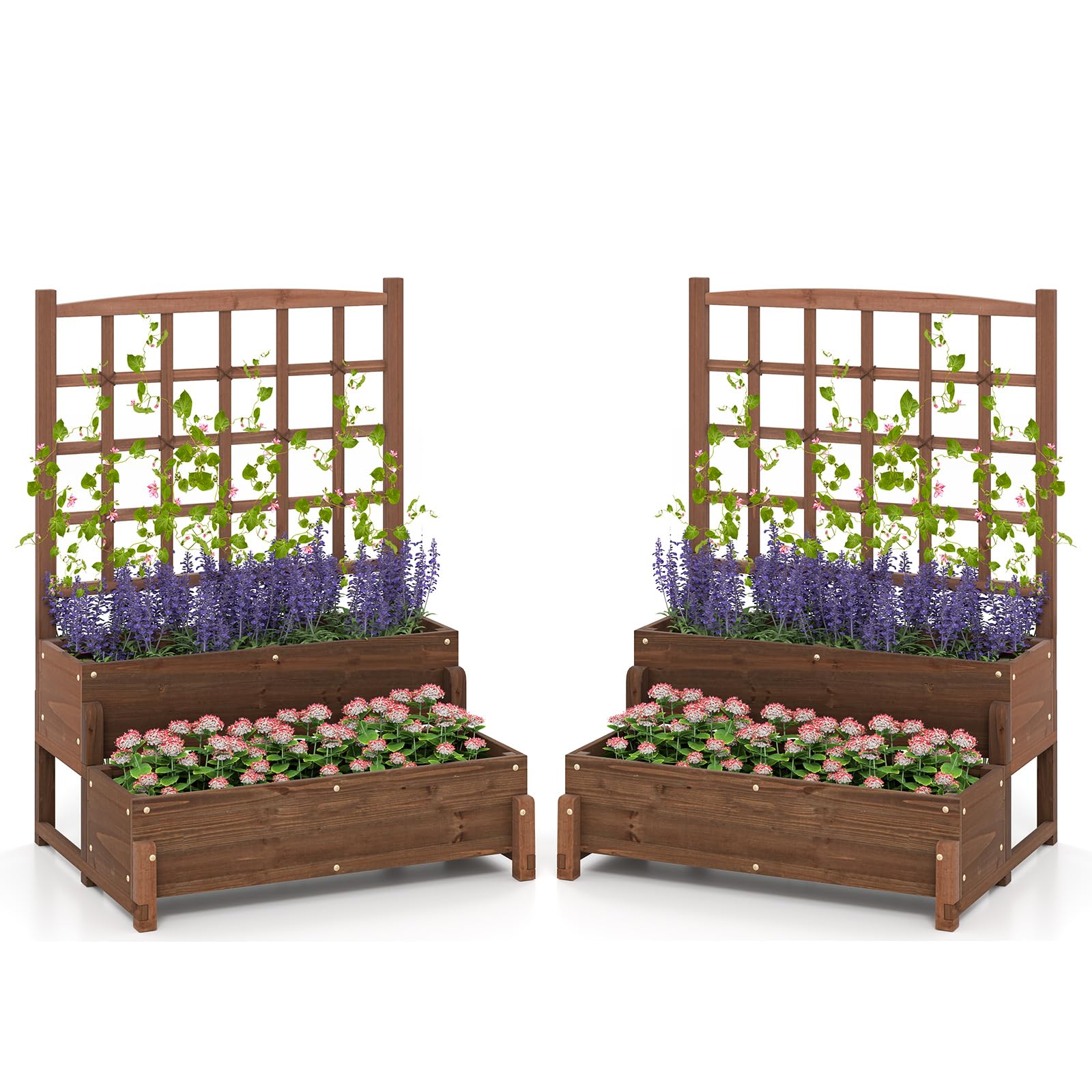 Giantex Raised Garden Bed with Legs and Trellis