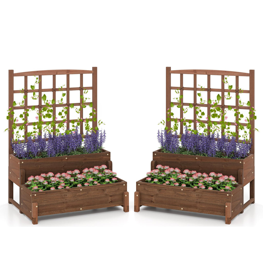 Giantex Raised Garden Bed with Legs and Trellis