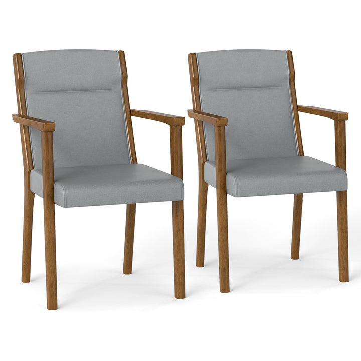 Giantex Mid Century Modern Dining Chairs Set of 2/4 Upholstered Accent Chair with High Back