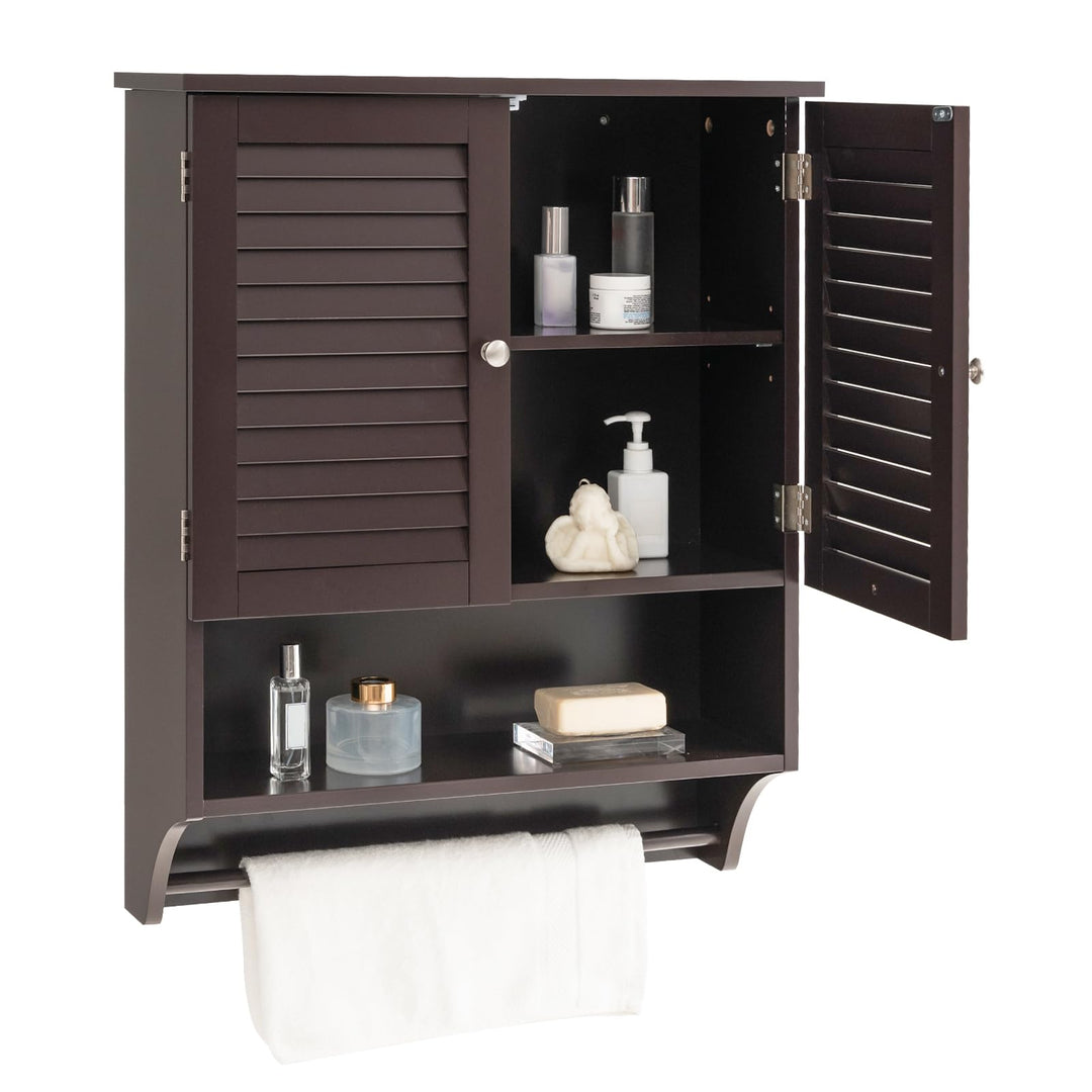 Giantex Bathroom Cabinet Wall Mounted - Hanging Medicine Cabinet with 2 Louvered Doors
