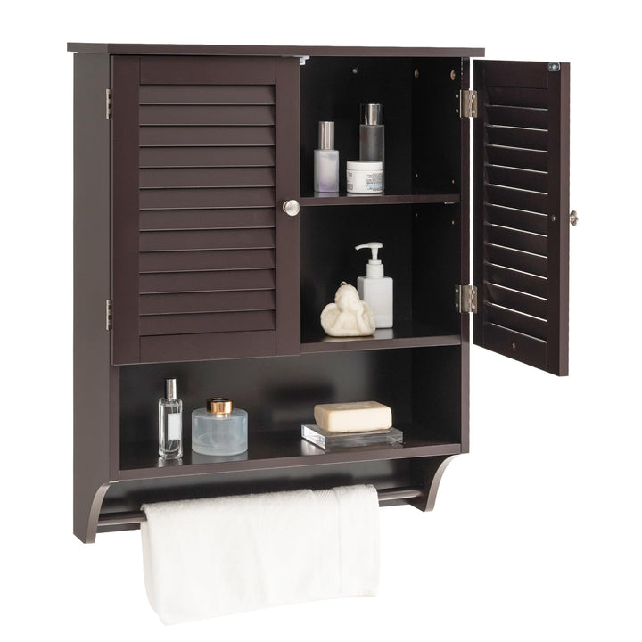 Giantex Bathroom Cabinet Wall Mounted - Hanging Medicine Cabinet with 2 Louvered Doors