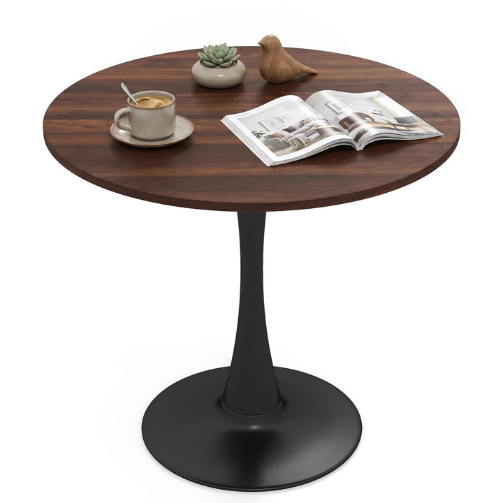 31.5-Inch Tulip Table for 2-4 with Thickened Table and Metal Pedestal for Small Spaces