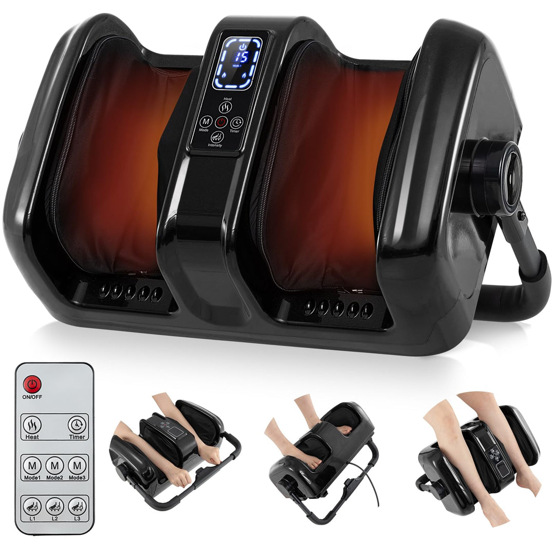 Giantex Foot Massager with Heat, 3 Massage Modes & Speed, Timer, 3 Intensity, Washable Cover