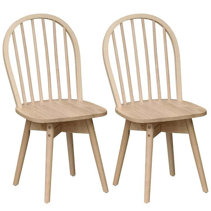 Giantex Windsor Dining Chairs Set of 2/4 Farmhouse Swivel Kitchen Chairs with Spindle Back