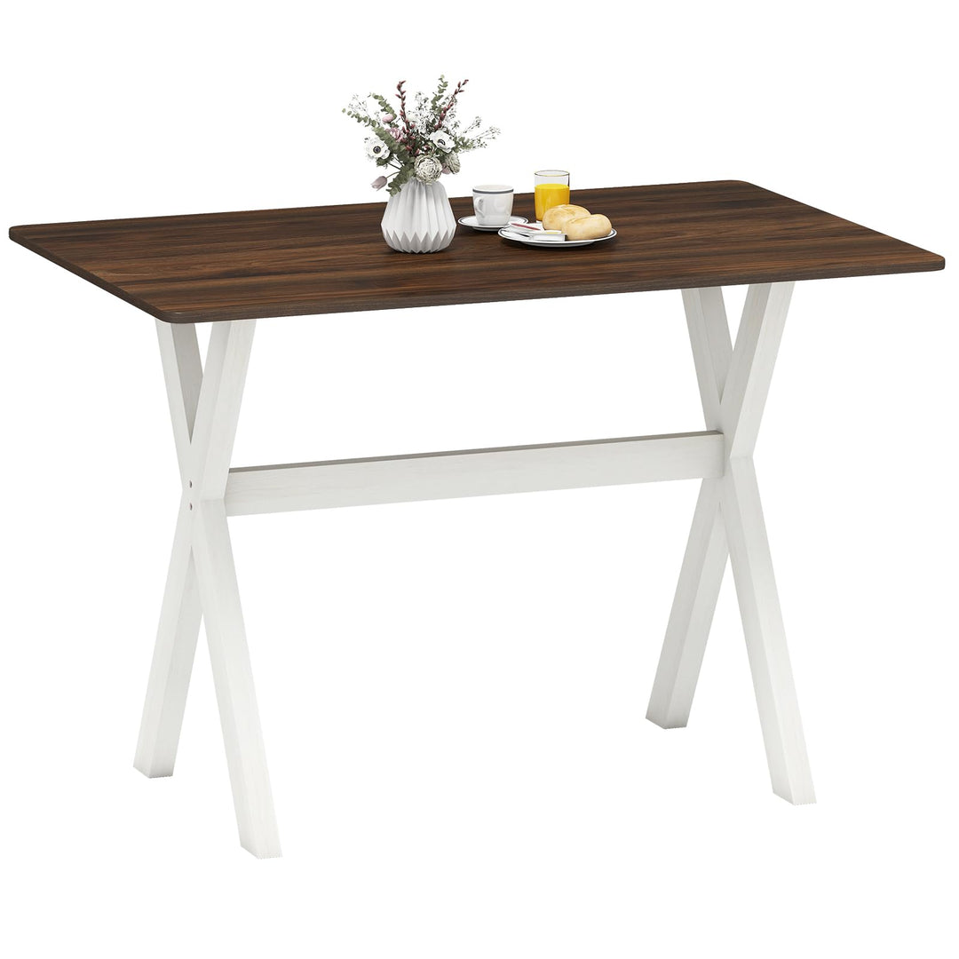 Giantex 43" x 28" Wooden Dining Table with X-Shaped Frame Reinforced Crossbar