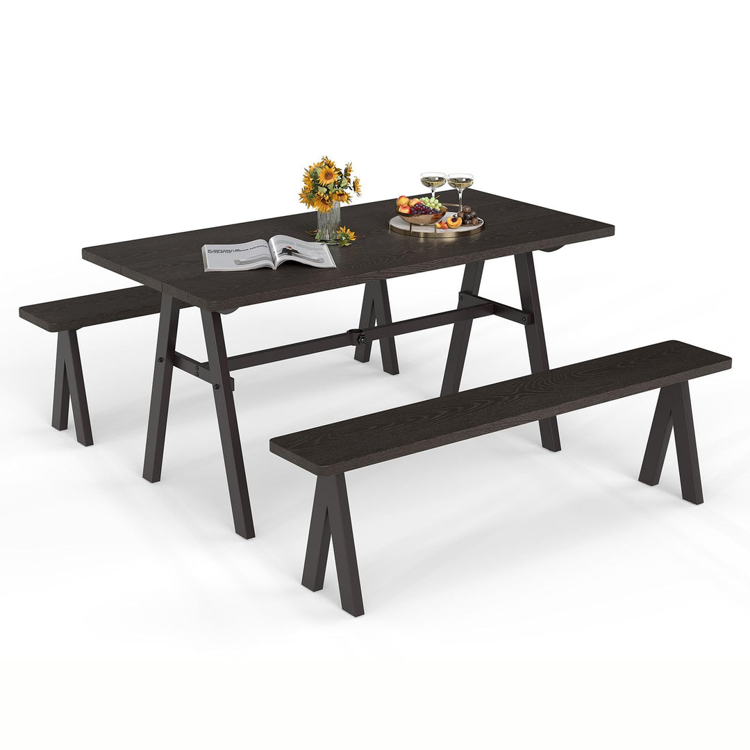 Giantex 3 Pieces Outdoor Picnic Table Set for 6 People