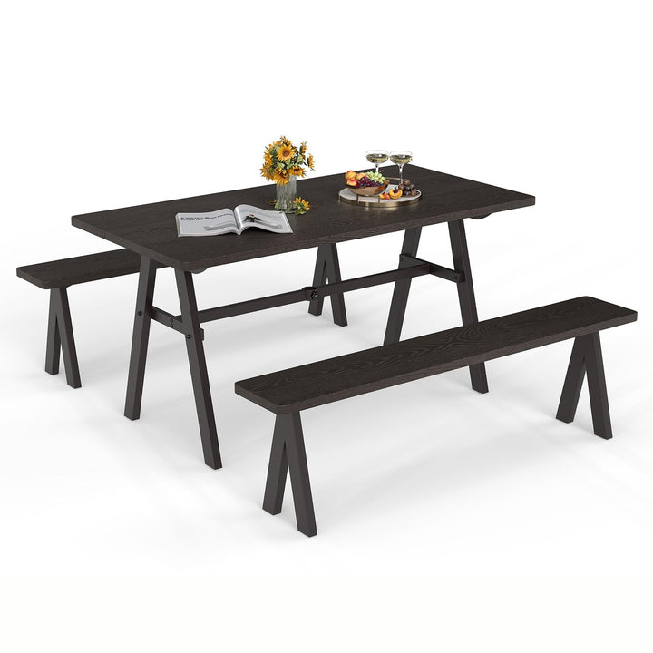Giantex 3 Pieces Outdoor Picnic Table Set for 6 People