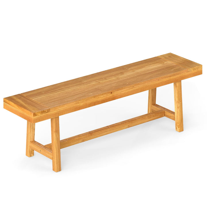 Giantex 63-Inches Dining Bench Teak Wood Outdoor Benches(1/2)