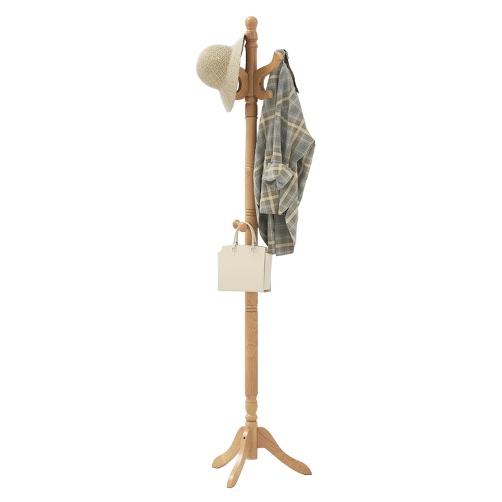 Giantex Solid Wood Coat Rack Freestanding Hall Tree with 3 Adjustable Heights and 11 Hooks