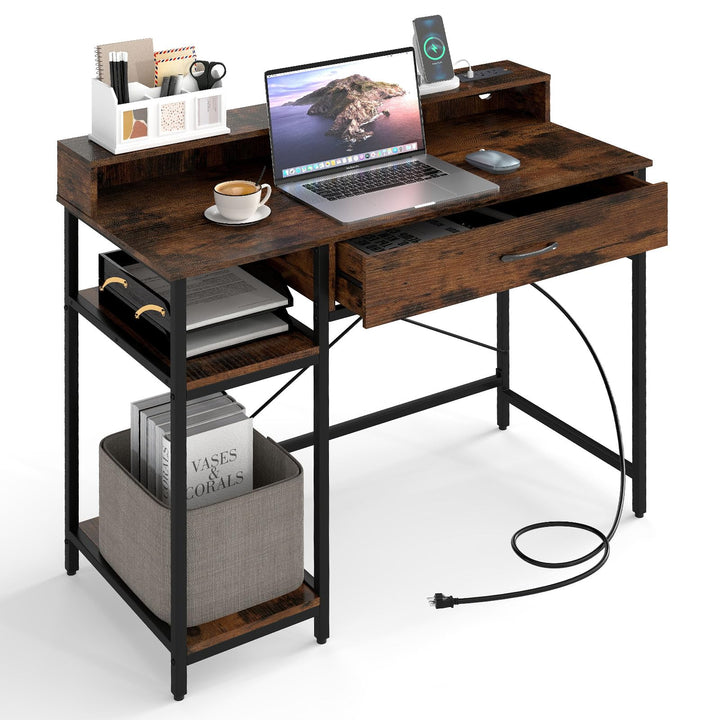 Giantex Computer Desk with Monitor Shelf