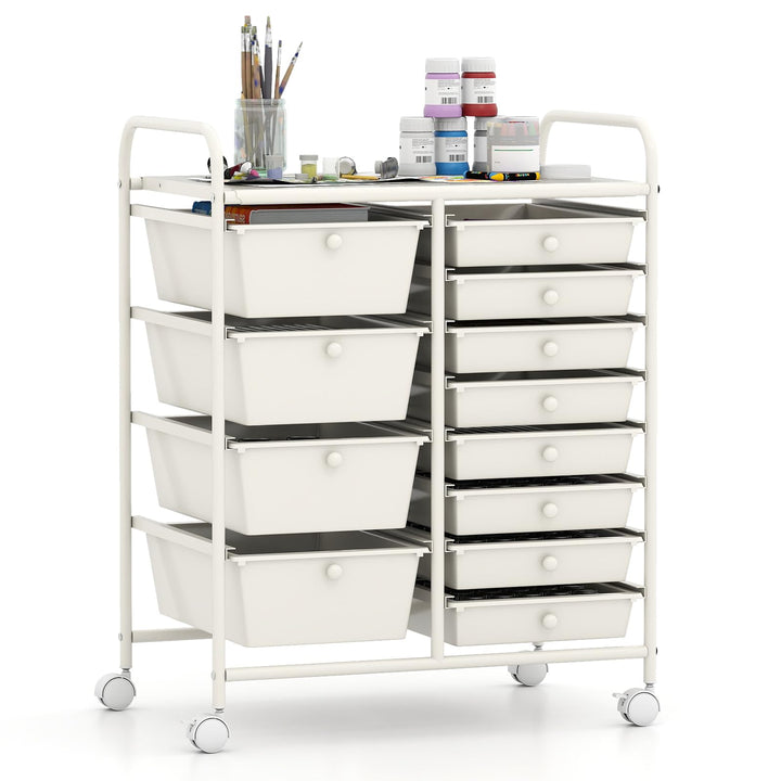 Giantex 12 Drawer Rolling Cart with Drawers Storage Organizer Cart