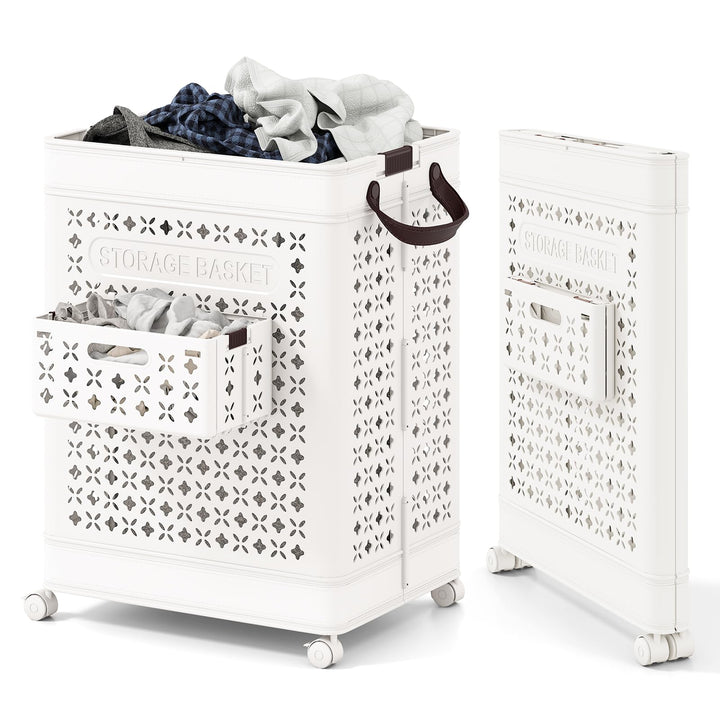 Giantex 75L Collapsible Laundry Basket with Wheels