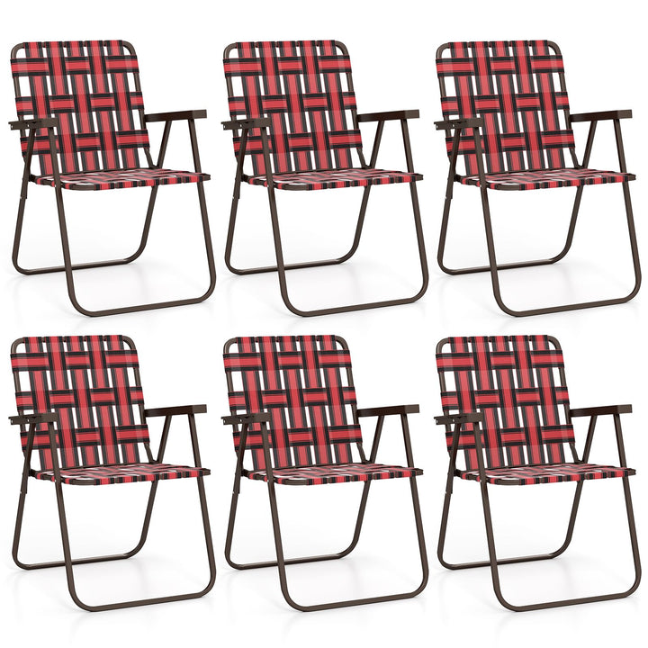 Giantex Lightweight Folding Camping Chairs, 330 LBS Beach Chairs with Armrests
