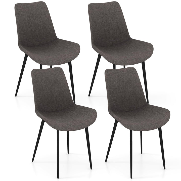 Giantex Dining Chair Set of 4 Upholstered Kitchen Side Chairs w/Metal Legs Padded Seats & Backs