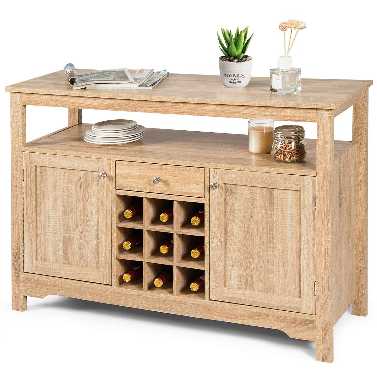 Giantex Buffet Server Sideboard, Console Table, Wood Dining Table