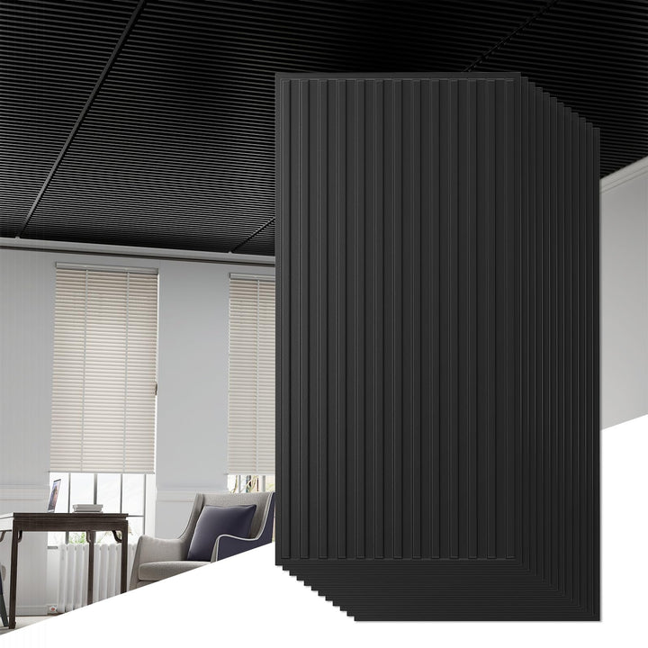 Giantex 12/24 Pack Fluted PVC Wall Panels