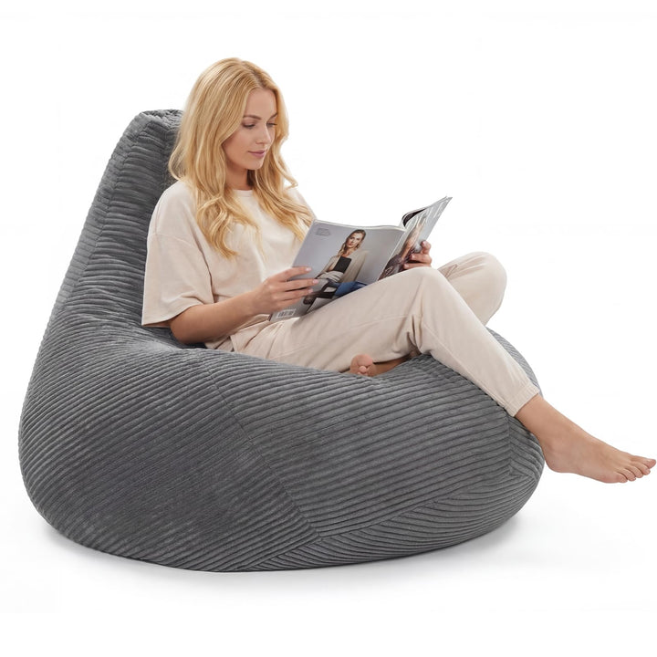 Giantex Bean Bag Chair for Adults | Accent Lazy Sofa with Skin-Friendly Corduroy Cover &amp; Soft Sponge Filling