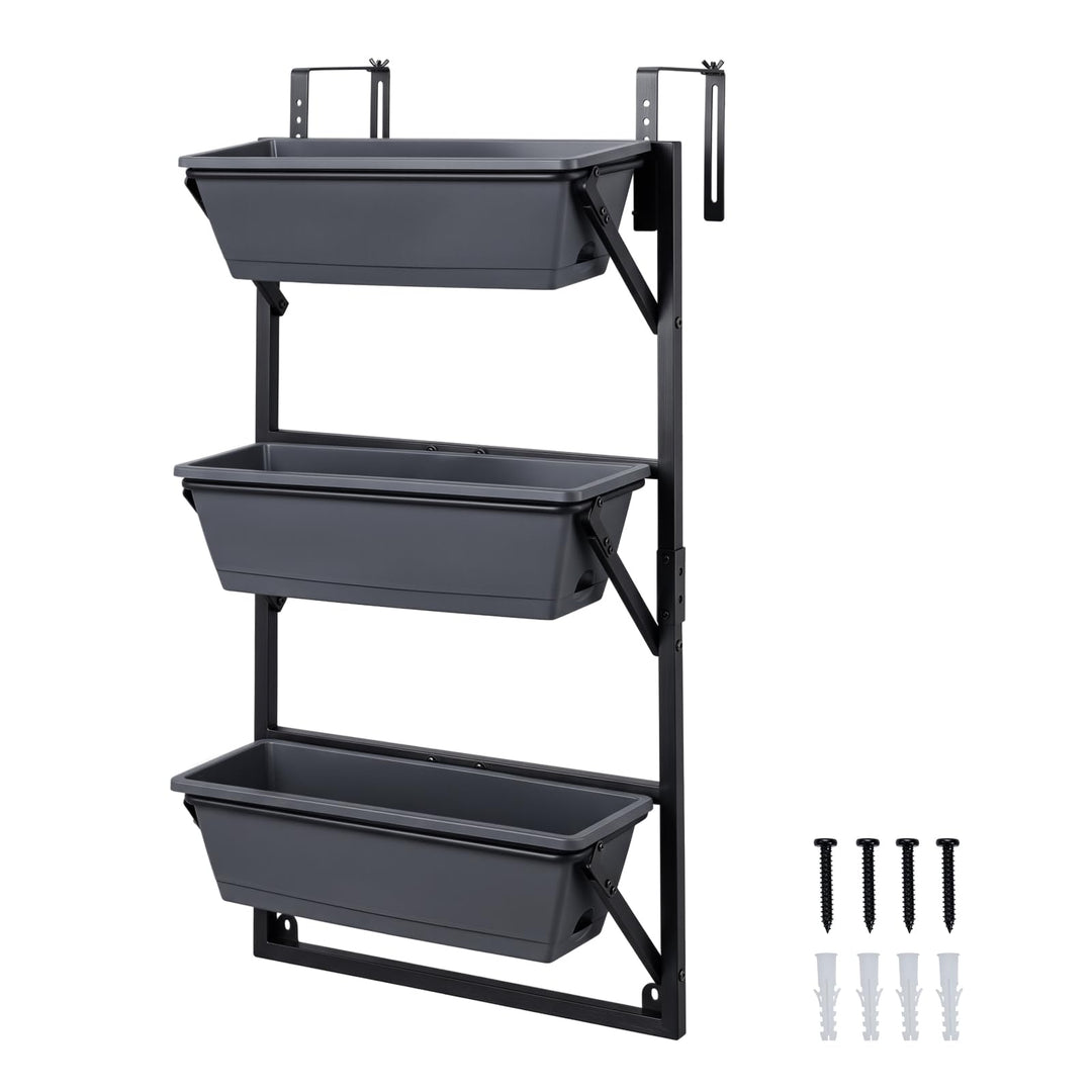 GIANTEX 3-Tier Deck Railing Planter for Balcony