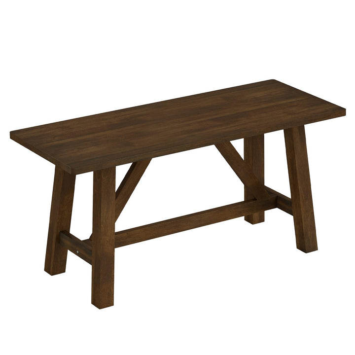 Giantex 38" Wooden Dining Bench Farmhouse Entryway Bench with Rubber Wood Frame