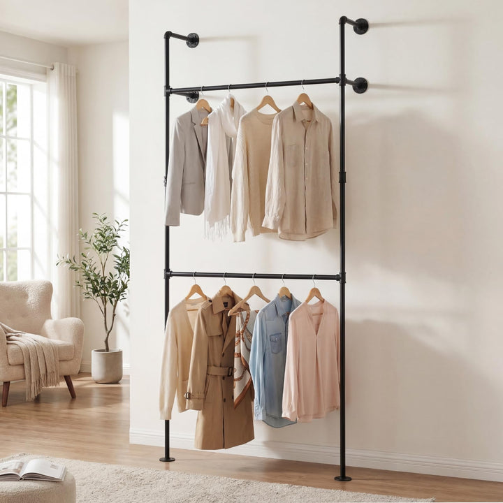 Giantex Industrial Pipe Clothing Rack for Wardrobe Closet