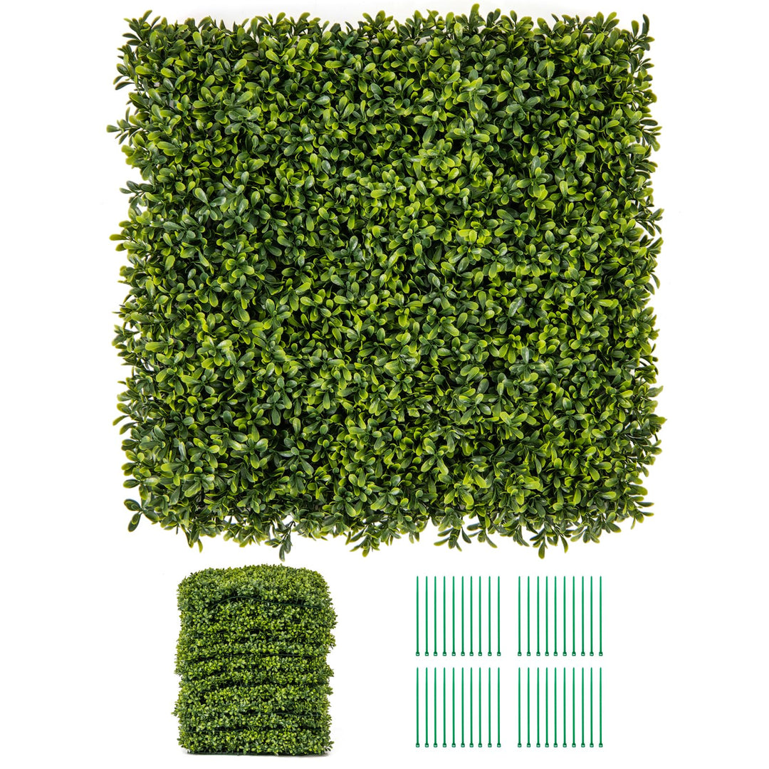 Giantex 20" x 20" Artificial Boxwood Panels 12PCS, 33.3 Sq.ft Garden Privacy Fence Screen (Boxwood)
