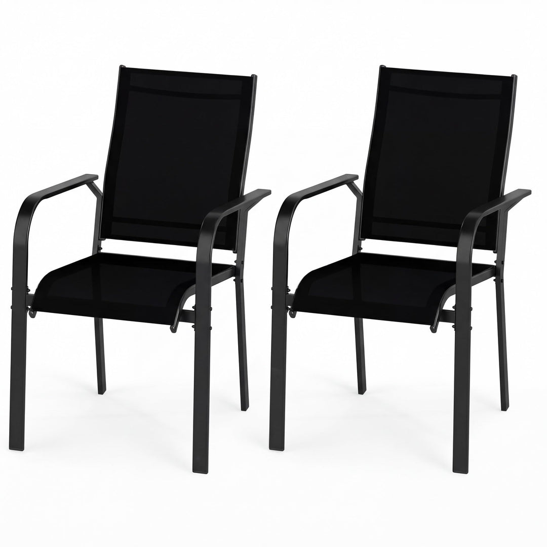 Giantex Patio Chairs Set of 2/4/6 Stackable Outdoor Dining Chairs
