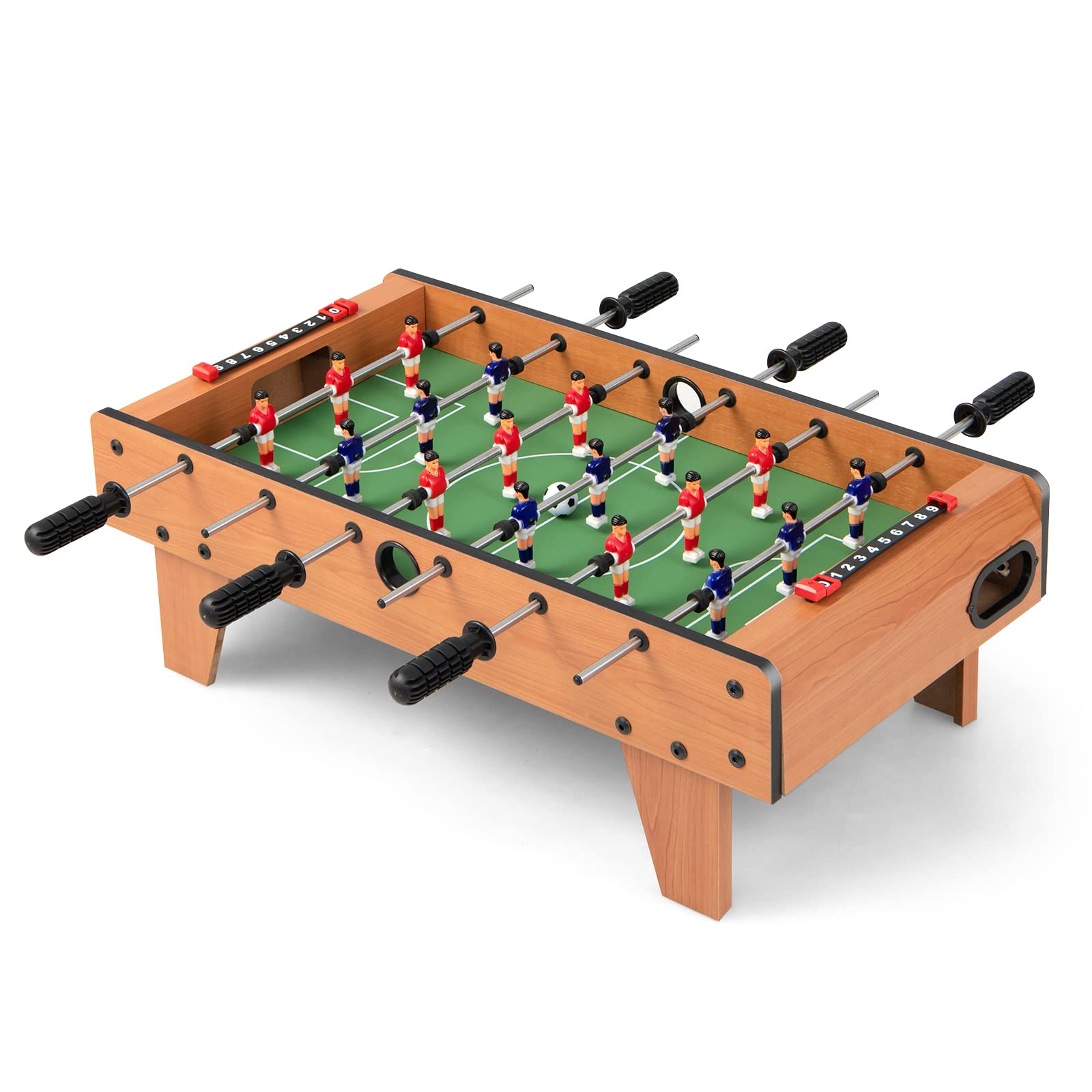 Giantex 27" Foosball Table, Easily Assemble Wooden Soccer Game Table Top w/ Footballs