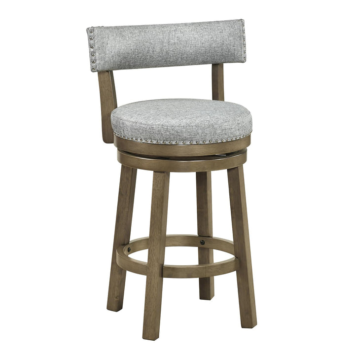 Giantex Swivel Bar Stool | 27" Counter Height Stool with Linen Fabric Upholstered Seat &amp; Back