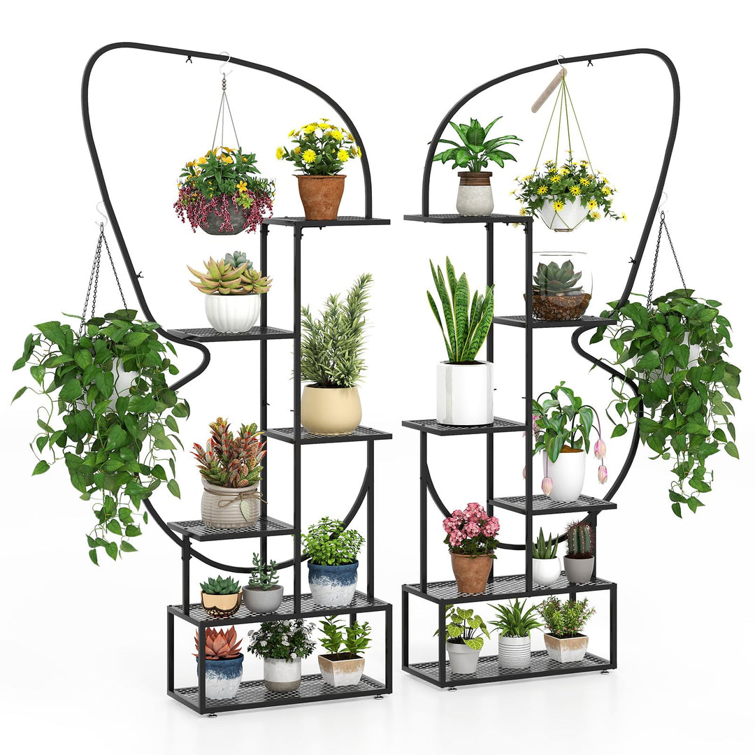 Giantex 2 Pack 6-Tier Butterfly-Shaped Plant Stand Indoor