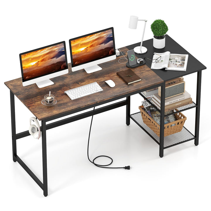 Giantex 59 Inch Computer Desk with Charging Station