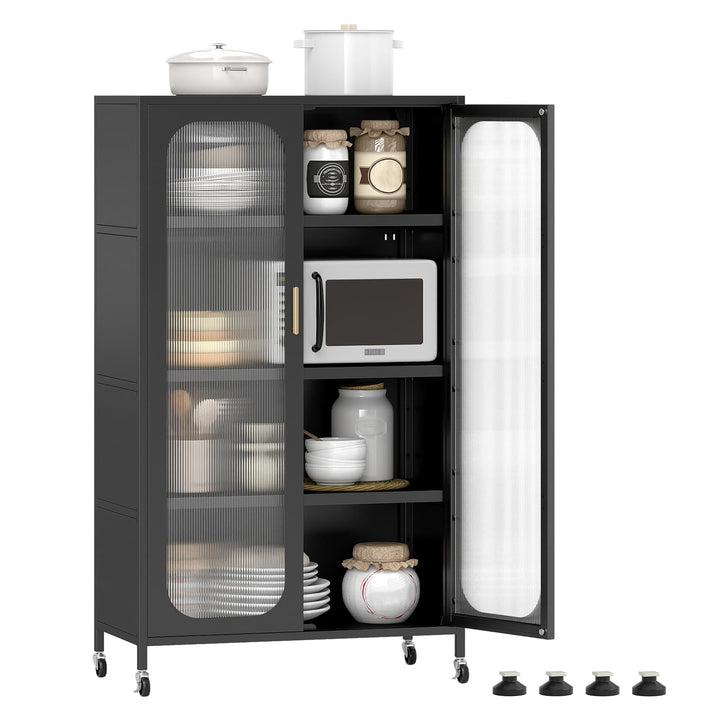 Giantex 2-Door Metal Storage Cabinet 5-Tier Tall Kitchen Pantry